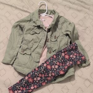 Tahari Kids Green Jean Jacket Set